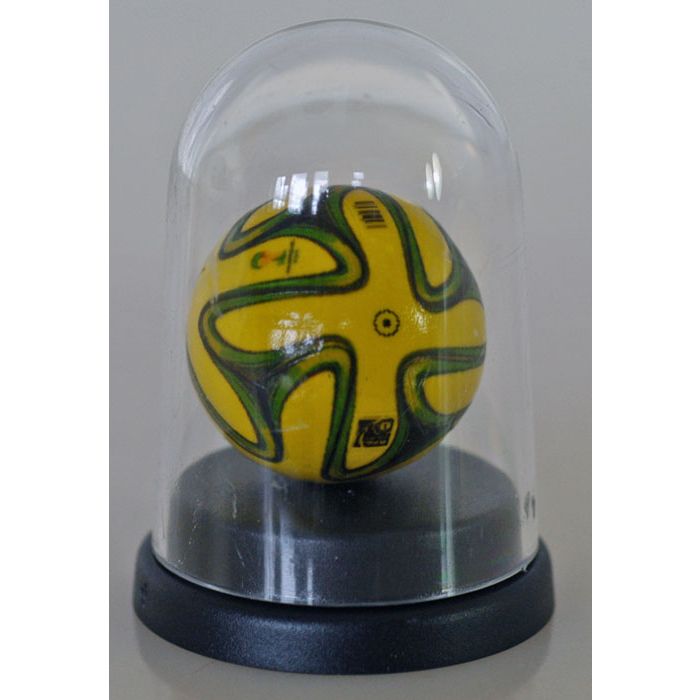 Z005. 22mm 2014 YELLOW WORLD CUP BALL. DESIGNED BY HAND. ONE BALL &  INCLUDES DISPLAY DOME.