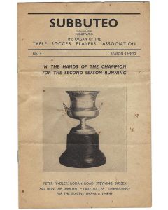 1949-50 ORIGINAL SUBBUTEO SILVER CUP RESULTS CATALOGUE. Issue Number 4.