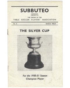 1950-51 ORIGINAL SUBBUTEO SILVER CUP RESULTS CATALOGUE. Issue Number 5.