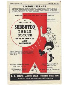 1953-54 ORIGINAL SUBBUTEO CATALOGUE & INSERT.