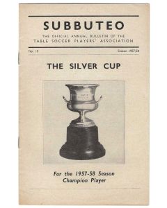 1957-58 ORIGINAL SUBBUTEO SILVER CUP RESULTS CATALOGUE. Issue Number 10.