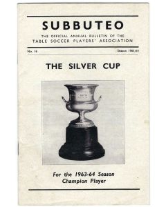 1963-64 ORIGINAL SUBBUTEO SILVER CUP RESULTS CATALOGUE. Issue Number 16.