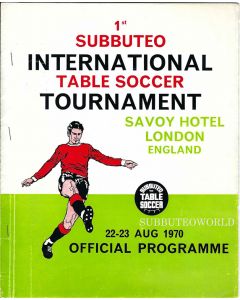 1970 FIRST EVER SUBBUTEO INTERNATIONAL TOURNAMENT PROGRAMME. Includes The Press Seat Ticket.