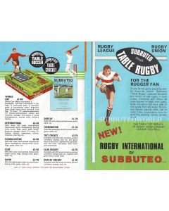 1972 FULL COLOUR SUBBUTEO FLIER. With New Updated Decimalisation Prices.