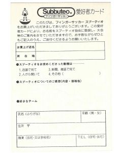 1980's ORIGINAL JAPANESE SUBBUTEO COMPETITION POSTCARD.