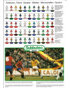 1982 EUROPEAN A4 DOUBLE SIDED SUBBUTEO POSTER/TEAM CHART.