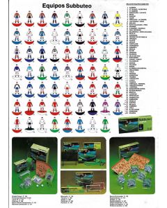 1984 SPANISH A4 DOUBLE SIDED SUBBUTEO POSTER/TEAM CHART.