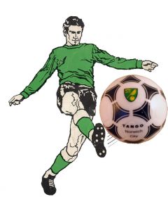 Z210. 22mm NORWICH CITY TANGO BALL. HAND DESIGNED. ONE BALL & INCLUDES DISPLAY DOME.