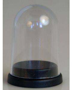 000001. SMALLER PLASTIC DISPLAY DOME WITH BLACK BASE. Perfect to Display 22mm Subbuteo Balls & Single Figures.