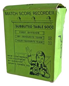 SET Z EARLY 1970's SUBBUTEO SCOREBOARD. Includes A Set Of Repro Team Names.