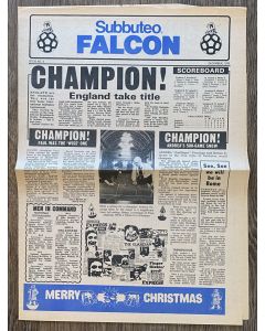 1979 SUBBUTEO FALCON, ISSUE NO. 6. THE ORIGINAL SUBBUTEO NEWSPAPER FROM DECEMBER 1979. VERY RARE.