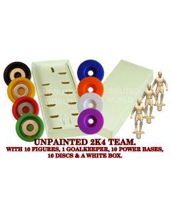 UNPAINTED 2K4 TEAM. Includes: A White Box, 10 x 2k4 Figures, A Keeper With Rod & Your Choice Coloured Pegasus Power Bases & Discs.