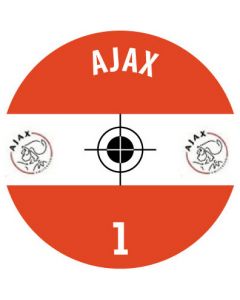 AJAX. 24 Self Adhesive Paper Base Stickers With Badge, Team Name & Numbers.