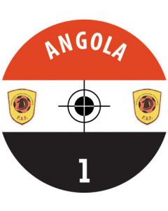 ANGOLA. 24 Self Adhesive Paper Base Stickers With Badge, Team Name & Numbers.