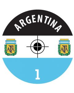 ARGENTINA. 24 Self Adhesive Paper Base Stickers With Badge, Team Name & Numbers.