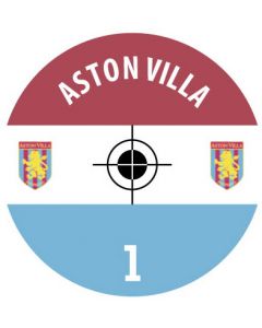 ASTON VILLA. 24 Self Adhesive Paper Base Stickers With Badge, Team Name & Numbers.