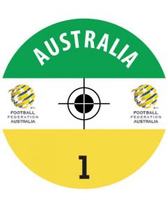 AUSTRALIA. 24 Self Adhesive Paper Base Stickers With Badge, Team Name & Numbers.