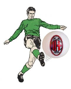 01. ONE SPARE 22mm AC MILAN SUBBUTEO BALL IN WHITE.