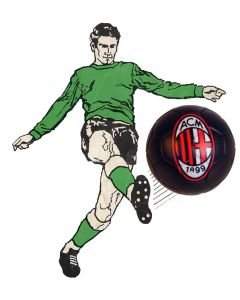 01. ONE SPARE 22mm AC MILAN SUBBUTEO BALL IN BLACK.