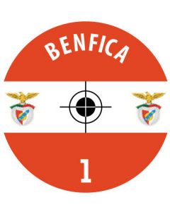 BENFICA. 24 Self Adhesive Paper Base Stickers With Badge, Team Name & Numbers.