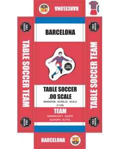 BARCELONA 1ST (RED SHORTS). self adhesive team box labels.