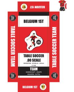 BELGIUM 1ST. self adhesive team box labels.