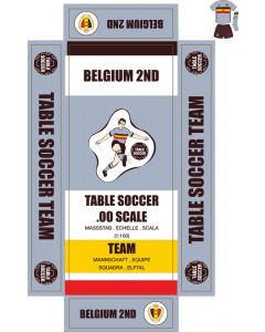 BELGIUM 2ND. self adhesive team box labels.