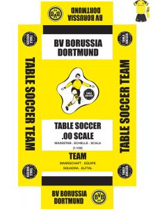 BORUSSIA DORTMUND (YELLOW SHIRT, BLACK SHOULDERS). self adhesive team box labels. 
