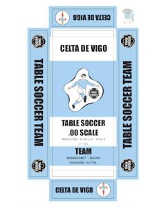 CELTA DE VIGO. self adhesive team box labels.