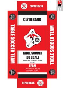 CLYDEBANK. Self adhesive team box labels.
