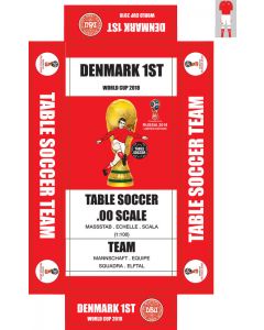 DENMARK 1ST WORLD CUP 2018. self adhesive team box labels.