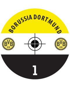 BORUSSIA DORTMUND. 24 Self Adhesive Paper Base Stickers With Badge, Team Name & Numbers.