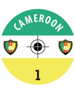 CAMEROON. 24 Self Adhesive Paper Base Stickers With Badge, Team Name & Numbers.