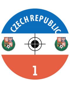 CZECH REPUBLIC. 24 Self Adhesive Paper Base Stickers With Badge, Team Name & Numbers.