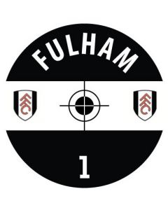 FULHAM. 24 Self Adhesive Paper Base Stickers With Badge, Team Name & Numbers.