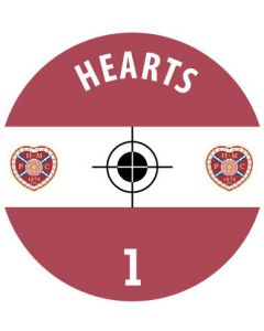 HEARTS. 24 Self Adhesive Paper Base Stickers With Badge, Team Name & Numbers.