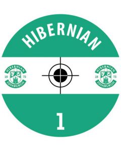 HIBERNIAN. 24 Self Adhesive Paper Base Stickers With Badge, Team Name & Numbers.