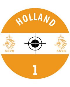 HOLLAND. 24 Self Adhesive Paper Base Stickers With Badge, Team Name & Numbers.