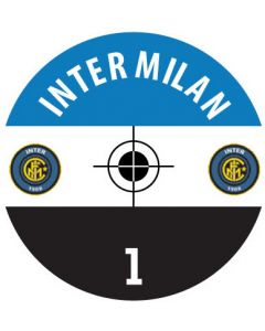 INTER MILAN. 24 Self Adhesive Paper Base Stickers With Badge, Team Name & Numbers.