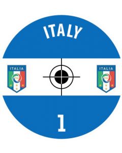 ITALY. 24 Self Adhesive Paper Base Stickers With Badge, Team Name & Numbers.