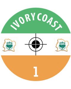 IVORY COAST. 24 Self Adhesive Paper Base Stickers With Badge, Team Name & Numbers.