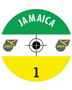JAMAICA. 24 Self Adhesive Paper Base Stickers With Badge, Team Name & Numbers.