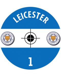 LEICESTER CITY. 24 Self Adhesive Paper Base Stickers With Badge, Team Name & Numbers.