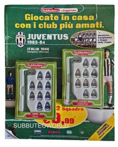 025. ITALY 1968 & JUVENTUS 1983/84. TWO TEAM FABBRI SUBBUTEO SET. INCLUDES BOOKLETS & BACKING CARD.