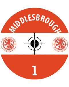 MIDDLESBROUGH. 24 Self Adhesive Paper Base Stickers With Badge, Team Name & Numbers.