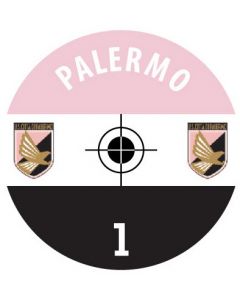 PALERMO. 24 Self Adhesive Paper Base Stickers With Badge, Team Name & Numbers.