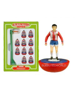 PARAGUAY. Retro Subbuteo Team. Modelled on the LW Figure & Bases From the 1980's. Some Box Damage.