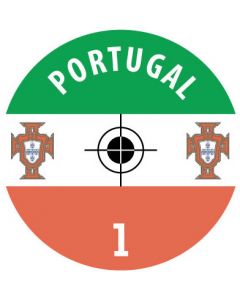 PORTUGAL. 24 Self Adhesive Paper Base Stickers With Badge, Team Name & Numbers.