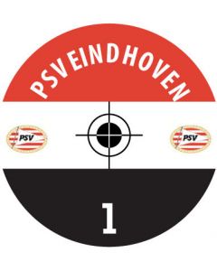 PSV EINDHOVEN. 24 Self Adhesive Paper Base Stickers With Badge, Team Name & Numbers.