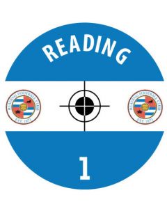 READING. 24 Self Adhesive Paper Base Stickers With Badge, Team Name & Numbers.